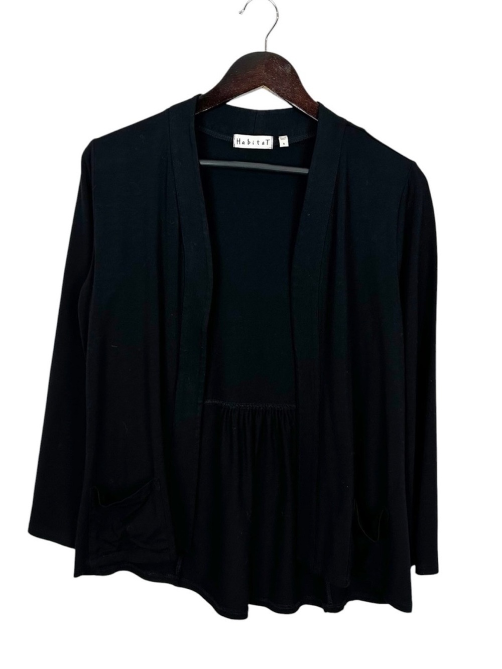 Habitat Black Open-Front Lightweight Women's Cardigan Size Small